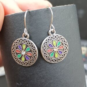 MINIMALIST boho silver floral earrings